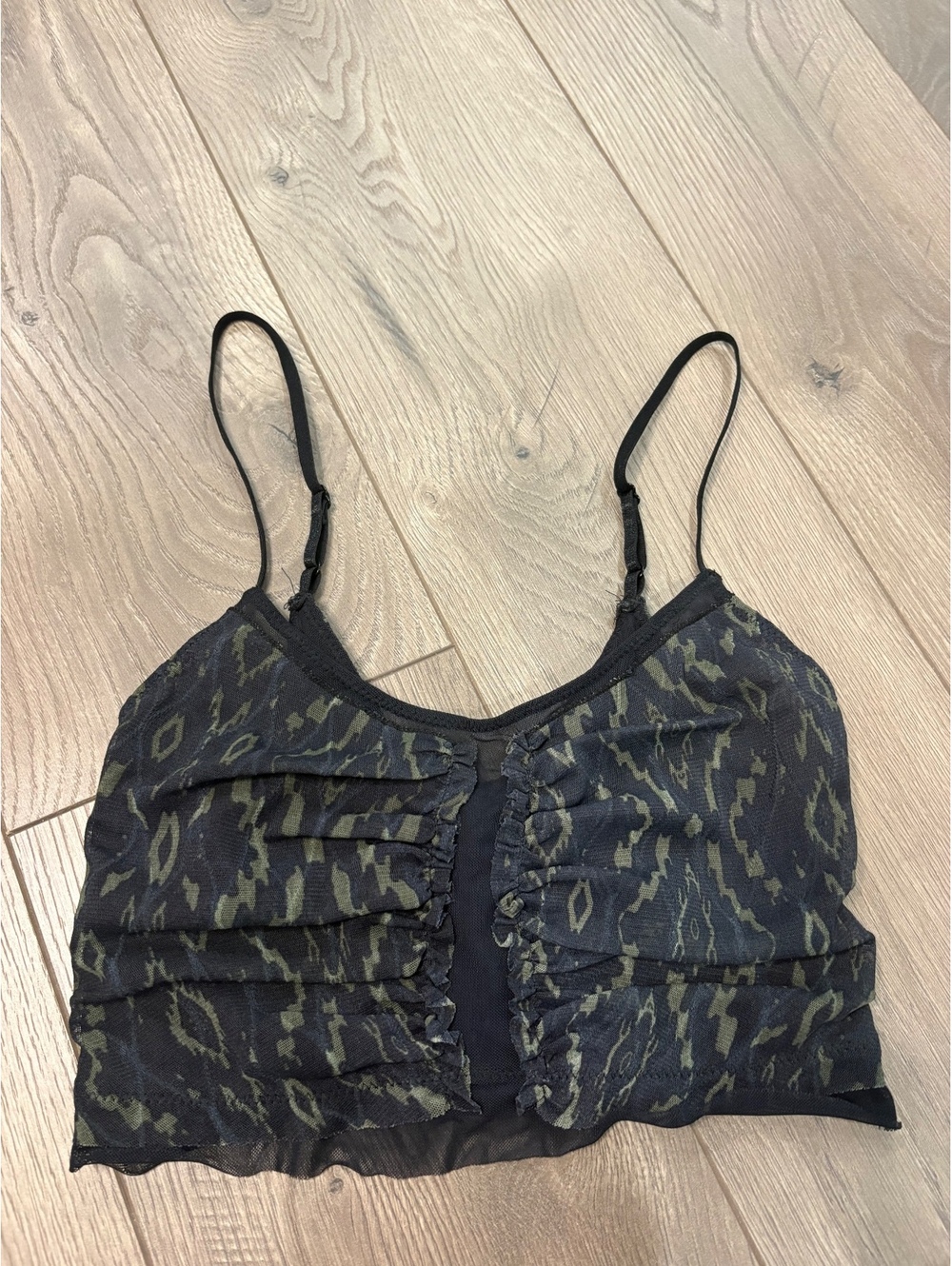 Free People Intimately black green patterned camisole size small
